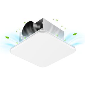 Bathroom Exhaust Fan, 110 CFM 1.0 Sone Quiet Bathroom Fan, Ceiling Mount Ventilation Fan for Home/Office/Hotel, 26W Energy-Saving, Square, White, 11.81 inch