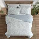 Laura Ashley - Twin Quilt Set, Super Soft Bedding with Reversible Design, Medium Weight for Year Round Use, 2 Piece Bed Set with Matching Pillowcase (Amberley Pastel Blue)