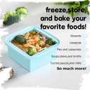 2-Cup Silicone Freezer Trays with Lids  Perfect for Meal Prep, Portion Control, and Easy Freezing-Meal Prep Container Molds for Soup,Leftovers (Aqua, 2 Pack)