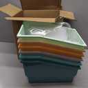 6 Pack Picture Book Bins with Dividers for Classroom, Boho