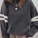 Acelitt Women Casual Long Sleeve Crewneck Color Block Sweatshirts Pullover,S-XXL (Gray, M)