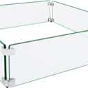 Fire Pit Wind Guard, 19.5" Glass Wind Guard for Fire Pit Square Table, Made of Clear Tempered Glass, Set with Assembly Instructions, Easy to Install