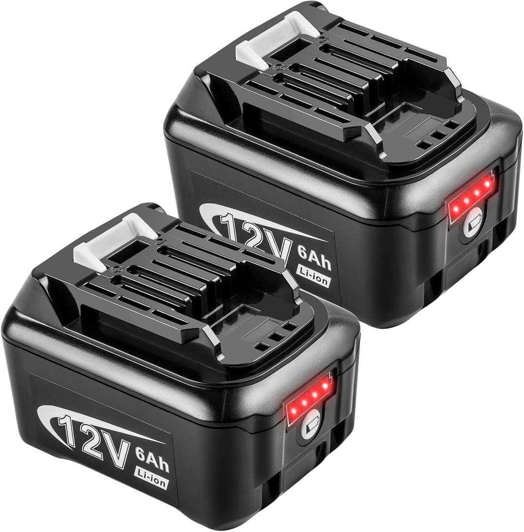 Futurebatt 2-Pack 12V High-Output 6.0Ah Battery for Makita BL1021B BL1041B Power Tools 12-Volt max CXT Lithium-Ion Battery