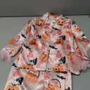 Kuriozud Toddler Kids Little Girls Christmas Satin Pajamas Santa Feather Trim Sleeve Button Down Sleepwear Pjs Set 110