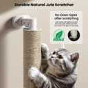 SVD.PET Cat Scratching Post Wall Mounted, 37.5" Tall Jute Cat Scratcher for Wall with Hanging Toys for Large Cats Indoor Cat Wall Furniture