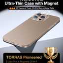 TORRAS Magnetic Slim-Fit for iPhone 16 Pro Max Case 6.9 inch, Ultra-Thin 16 ProMax Phone Case Compatible with MagSafe, Light Anti-Scratch Matte Hard PC Bayer OriginFit, Desert Titanium