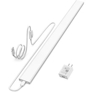 ASOKO Plug-in Under Cabinet Lighting, 24Inch LED Workbench Lights with Super Brighten 900Lumen and Dimmable 6000K Cool White, Memory Function Desk Lamp for Kitchen Sink/Desk/Workbench