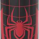 Zak Designs Marvel Spider-Man Water Bottle for Travel and At Home, 19 oz Vacuum Insulated Stainless Steel with Locking Spout Cover, Built-In Carrying Loop, Leak-Proof Design (Miles Morales)