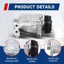AC Compressor Replacement for Forester 2007-2013 Impreza 2008-2011 WRX STI 2013-2019 WRX 2013-2014 Replacement for CO 11227C