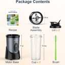 KOIOS Smoothie Blender, 900W Personal Blender for Shakes and Smoothies for Kitchen with 2 No-BPA 22oz Portable Cups, Single Serve Smoothies Maker Mixer for Juices, Nutritious Recipe (Grey Blue)