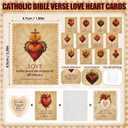 Gerrii 36 Set Mothers Day Heart Christian Tokens Gift Jesus Love Wooden Religious Pocket Hugs Catholic Card Bible Verse Token Bookmark for Grandma Church Religious Party Goodie Bag Filler (Wood Color)