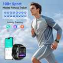 Smart Watch(Answer/Make Call), 1.85'' HD Smartwatch for Men Women, 2025 Fitness Tracker with 100+ Sport Modes, Heart/Sleep Monitor/Pedometer IP68 Waterproof Fitness Watch for Android iOS Metal Black