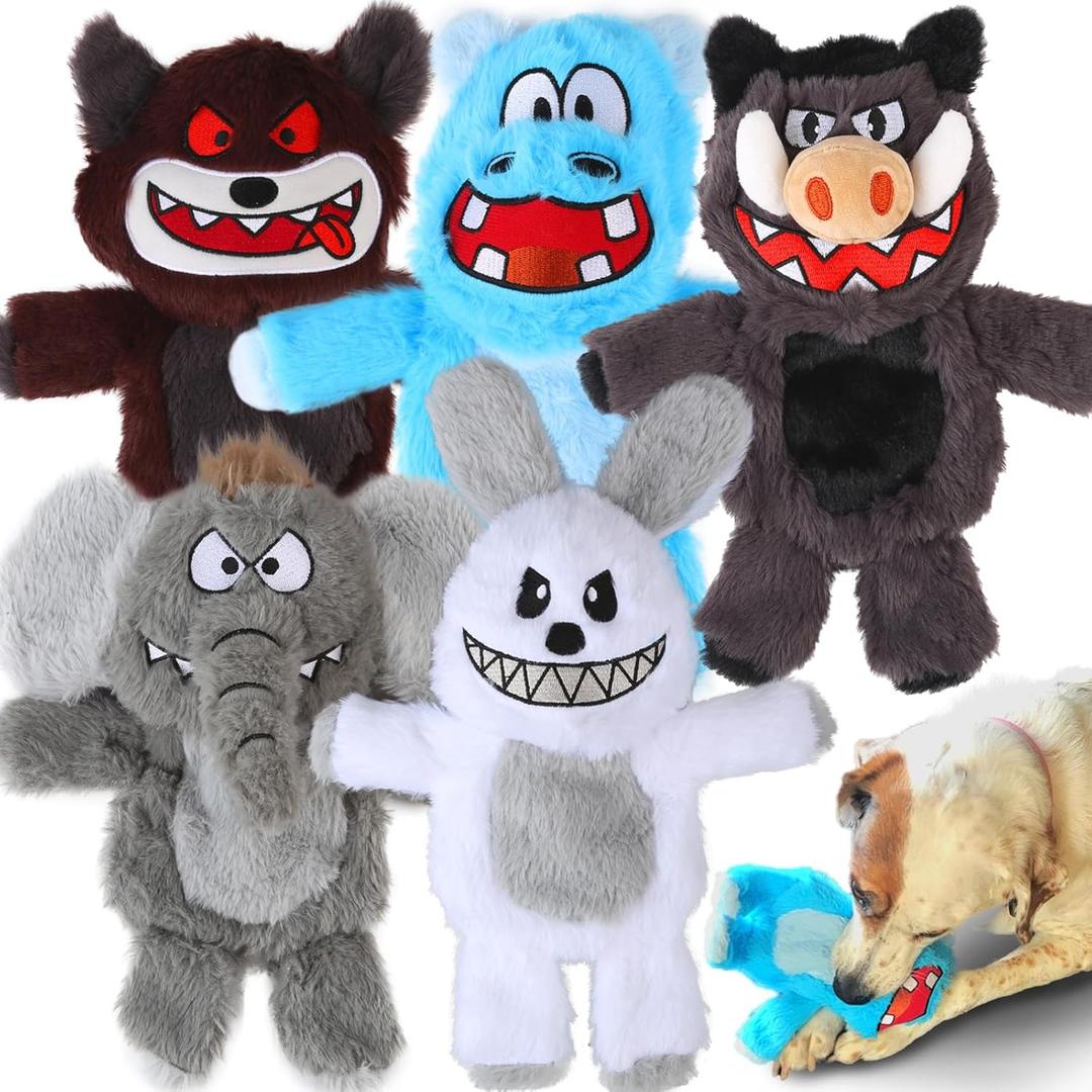 Bzonsmart Dog Squeaky Toys Tough Plush Chew Toys Bundle for Small Medium Large Dogs Interactive Dog Toys to Keep Them Busy Durable Puppy chew Toys for Teething Chewing Playing Training