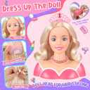 KUBUSFLY 44Pcs Hair Styling Doll Head Toys for Girls, Kids Makeup Hair Salon Pretend Play Styling Kit with Hairdryer, Straightener, Beauty Hair Toy Christmas Birthday Gift for Toddler Girls 3 4 5 6+