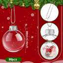 80 Pcs Clear Christmas Ball Ornaments Bulk Plastic Fillable Clear Ornaments for Crafts DIY Transparent Hanging with Removable Top for Holiday Party Christmas Tree Home Decor(67 mm)