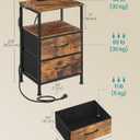 SONGMICS Nightstand with Charging Station, 2 Fabric Drawers
