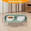 Elevated Dog Bowls Set, Ceramic Pet Food & Water Bowls with Non-Slip Stand, No Spill Design for Cats/Small Medium Dogs Green