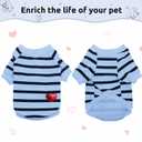 Pet Dog Striped T-Shirt Dogs Cats Cotton Vest Spring Summer Pet Apparel Tee Shirt Suitable for Small and Medium Large Pets French Bulldog Bichon