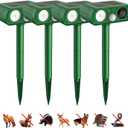Animal Deterrent Devices Outdoor, Solar Animal Repeller with Motion Sensor Animal Repeller to Repel Cat, Deer, Squirrel, Rabbit, Dog, Skunk (Green - 4 Pack)