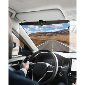 Veharvim Sun Visor Extender for Cars, Polarized Car Visor Extender Sun Blocker UV400, HD Adjustable Visor Extension, Clip on Sun Visor for Car, Universal, Glare, UV Protector