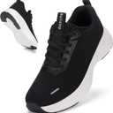 Rollstep Wide Toe Box Shoes Women Sneakers Extra Wide Width Arch Support Non-Slip Tennis Athletic Ultralight Running Shoes for Women Walking Diabetic Plantar Fasciitis Footwear Black 41