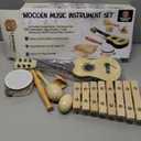 Wooden Kids Musical Instruments - Kids Musical Toys for Toddlers 1-3 - Toddler Learning Toys Music Set Kids Guitar Maracas Toddler Xylophone Tambourine Castanet Egg shaker Recorder instrument for kids