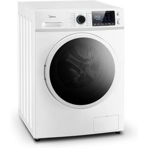 Midea 24 Inch All-in-One Front Load Washer Dryer Combo, 2.7 Cu.ft 26lbs Ventless Full-Automatic Washing Machine with Steam Care, Overnight Dry, 1400 RPM 16 Wash Cycles, White