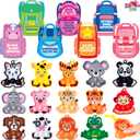 JOYIN 28 Packs Valentine's Day Cards with Animal Pop Bubble Keychain Toys, Mini Pop Squeeze Toys, Stress Anxiety Relief Fidget Toy with Cards for Kids Classroom Exchange, Game Prizes Party Favors