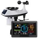 Wireless Weather Station with Outdoor Sensor, 10-in-1 Wind Speed and Rain Gauge, Temperature Humidity Monitor, Barometer Weather Forecast, Calendar and Alarm Clock, LCD Display for Home, Solar Power