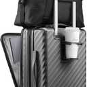 Carry On Luggage with Front Compartment and Cup Holder, KVF Expandable PC Hard Shell Suitcase with Front Pocket (FX-Plus, Gunmetal, 2-Piece (20/Tote)), 2-Piece Set