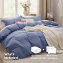 Bedsure Slate Blue Duvet Cover Queen Size - 3 Pieces Prewashed Extra Soft Bedding Set, Includes 1 Duvet Cover 90x90 Inches with Zipper Closure & 2 Pillow Shams, Comforter Not Included