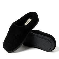 Dearfoams Women's Libby Quilted Terry Clog House Slipper Black XL 11/12