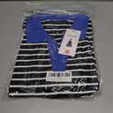 ZESICA Womens Striped Long Sleeve Tops Oversized Sweatshirt V Neck Loose Fit Tunic Tops Spring Casual Blouses (Black, S)