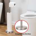 Toilet Paper Holder Stand, Freestanding Toilet Paper Holder Stand with Reserve for 4 More Rolls, SUS304 Stainless Steel Sturdy Base (Brushed Nickel)