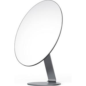 NEZZOE Oval Makeup Mirror for Desk, 12 Inch Frameless Metal Standing Table Top Mirror, Adjustable Angle