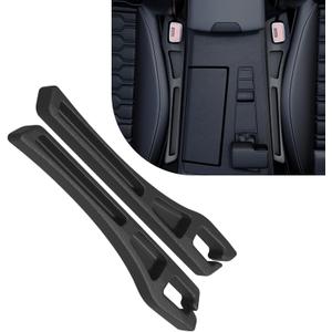 Car Seat Gap Filler Organizer, 2PCS Multifunctional Vehicle Fill Gap Blocker with Storage Slot Between Seat Console, Anti-Drop Auto Interior Organization, Universal for SUV Truck Sedan(Black)
