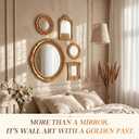 5 Pcs Vintage Gold Mirror Luxury Set Small Gold Mirrors Gallery Wall Mirror Hanging Antique Art Decor for Wall Living Room Entryway Assorted Sizes (15in/7in/6in/4in,Vintage Style)