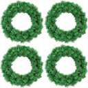 4 Pack 12 Inch Artificial Christmas Wreath, Undecorated Christmas Wreath for Front Door, Window, Wall Outdoor Holiday No-lit Winter Wreath Decorations (Green 12", 4 Pack)