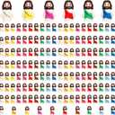 150PCS Little Jesus Figures, 10 Color Tiny Jesus Figurines in Bulk, Mini Jesus Figure Religious Gifts for Easter Egg Stuffers Fillers, Christian Gifts for Kids Women Mom (150PCS)