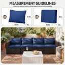 8pcs Outdoor Patio Cushion Covers Replacement, 25.6" Zippered Outdoor Cushion Covers Waterproof, UV Resistant & Washable Patio Furniture Cushion Covers Waterproof for Patio Sectional, Navy Blue