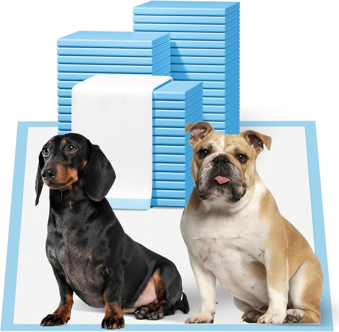 Bulubaky 100 Pack Puppy Pads 23" x 23" | 6-Layer Super Absorbent & Leak-Proof Puppy Pee Pads | Rapid Dry Disposable Incontinence Pads Potty Training Pads for Dogs, Cats