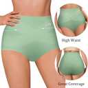 Women's High Waisted Underwear Slightly Tummy Control Cotton Panties Full Coverage Postpartum Briefs 4 Pack (S)