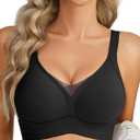 Avidlove Women's Wireless Bras Full Coverage Seamless Bra Comfortable Bralette Everyday Bras (Large, Black)
