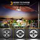 Eletorot Patio Umbrella Lights-Rechargeable Outdoor Lights for Patio Decor, Patio Table Lights Pole Light 28 LED 3 Lighting Modes, Patio Lighting Pool Accessories, Patio Backyard Decor