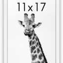 Americanflat 11x17 Picture Frame with Polished Plexiglass - Soho Collection - Gallery Style Deep Molding Picture Frames for Wall Display - White