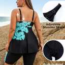 Arolina Plus Size Swimsuit for Women Two Piece Modest Tankini Full Coverage Tummy Control Bathing Suits with Shorts (Black, 20 Plus)