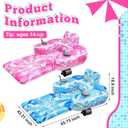 2 Pack Motorized Pool Floats for Adults, Electric Inflatable Pool Lounger with Dual Thrusters, Cup Holders and Foot Pump for Summer Water Lake Party, Raft Holds up to 220lb(Blue Pink), Standard