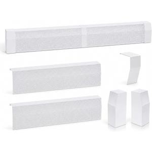 Upgraded Baseboard Heater Cover, Premium Series Compatible, 24-Gauge Galvanized Steel Slip-On with Left/Right Endcaps, Thickened Bending Design for Old Cover Replacement (white, 6 FT)