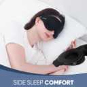 MZOO Luxury Sleep Eye Mask for Side Sleeper Men Women, Zero Eye Pressure 3D Sleeping Mask, Light Blocking Patented Design Night Blindfold, Soft Eye Shade Cover for Travel, Black
