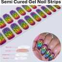 3 x Semi Cured Gel Nail Strips 20 Pcs Gel Nail Stickers for Women Nail Art for Use with Any UV/LED Lamp Nails Wraps Easy to Apply & Remove - Gradient Rainbow Butterfly Scale